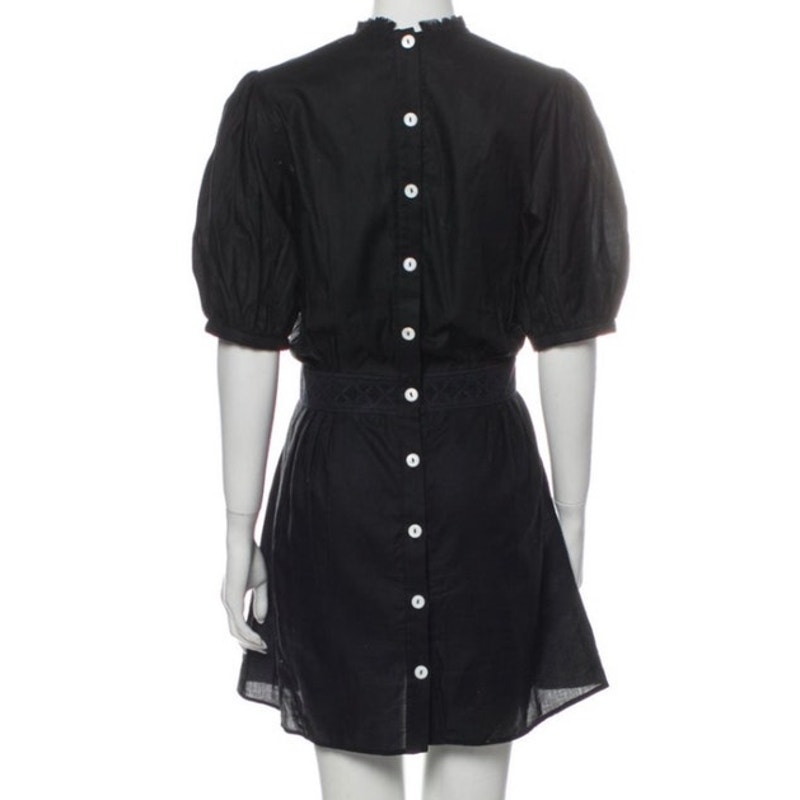 Nwot Matin Australia Black 100% Cotton Voile Este Lace Mini Dress Au 10 Or Us 6 — image 5 of 8